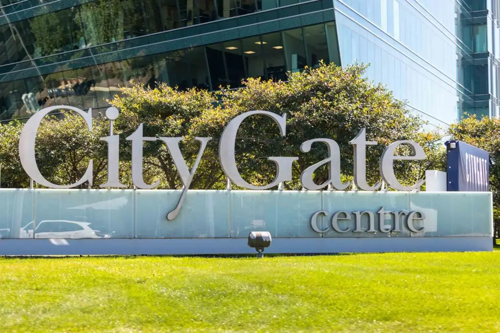 city gate centre sign